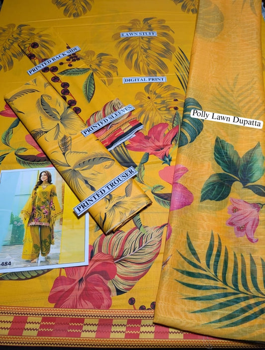 Digital Printed Lawn 3 Piece Suit