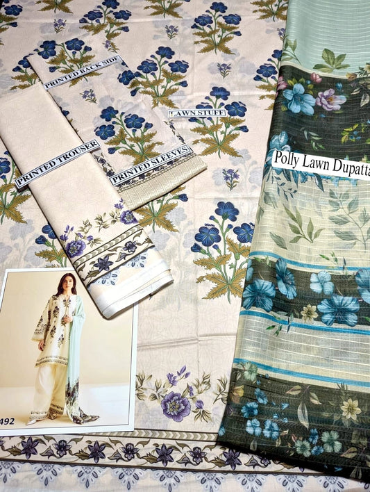 Digital Printed Lawn 3 Piece Suit