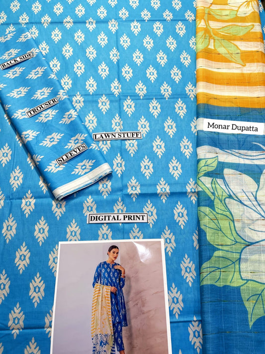 Digital Printed 3 Piece Lawn Suit