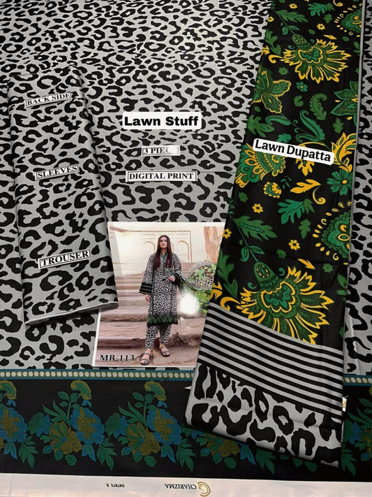 Digital Printed 3 Piece Lawn Suit