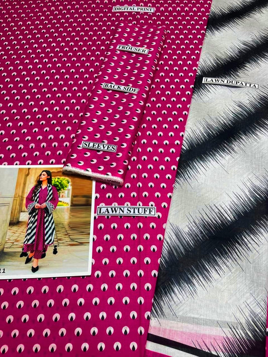 Digital Printed 3 Piece Lawn Suit