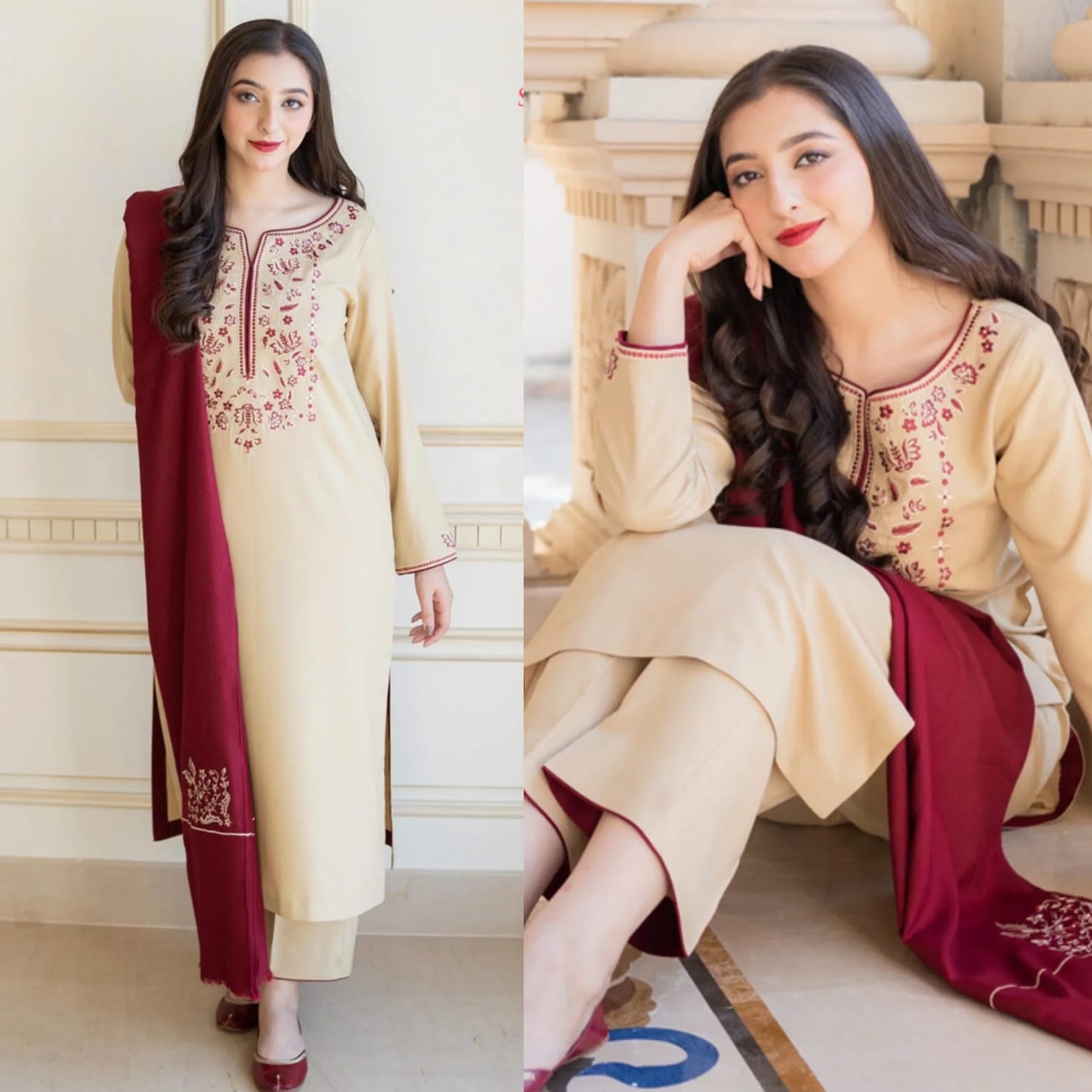 Dyed Dhanak 3 Piece Suit With Dhanak Embroidered Dupatta And Patch