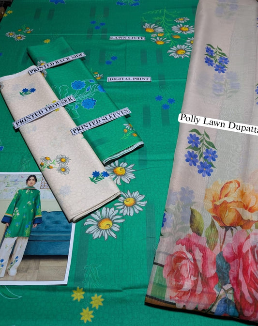 Digital Printed Lawn 3 Piece Suit