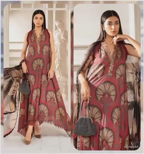 Digital Printed 3 Piece Lawn Suit