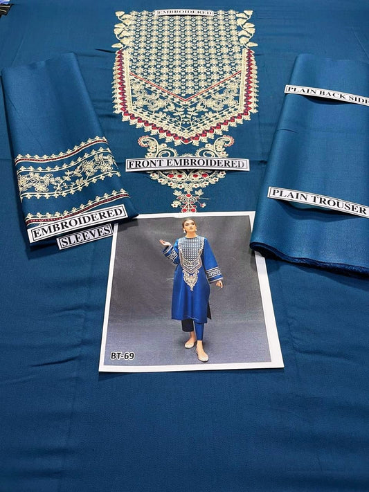 Embroidered Dhanak 2 Piece Suit