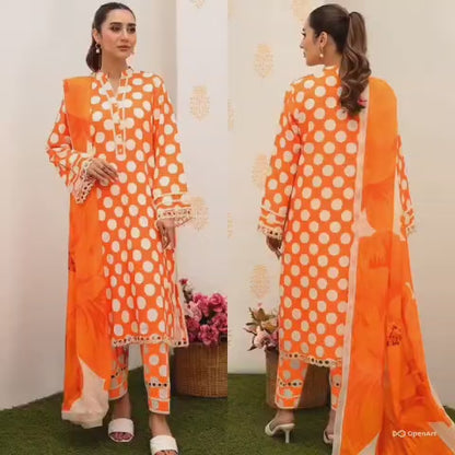 Digital Printed 3 Piece Lawn Suit