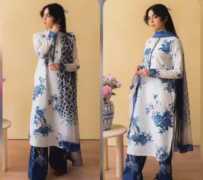 Digital Printed Lawn 3 Piece Suit