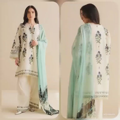 Digital Printed Lawn 3 Piece Suit